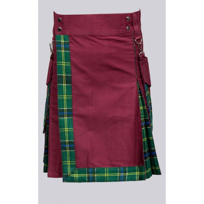 Burgundy New Style Hybrid Kilt