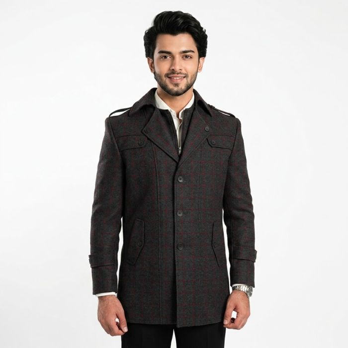 Grey Luxury Double-Breasted Tweed Blazer
