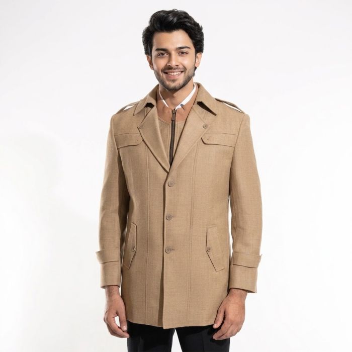 Plain Peanut Brown Classic Tweed Jacket