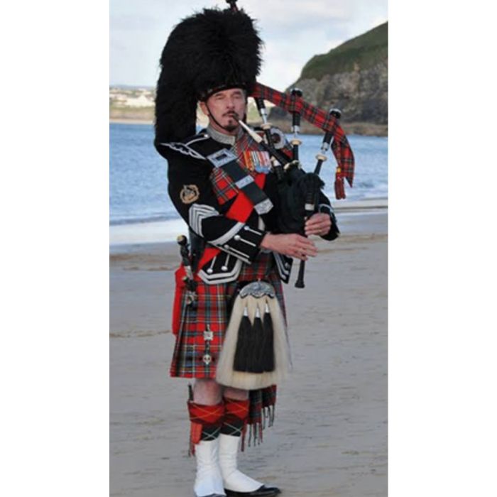 Black Military Piper Drummer Doublet Tunic Jackets
