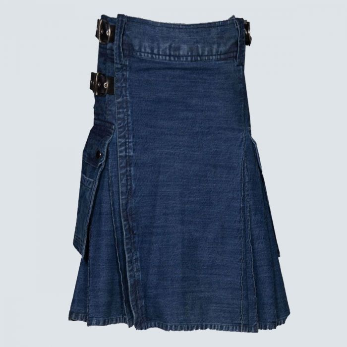 Dark Blue Denim Kilt