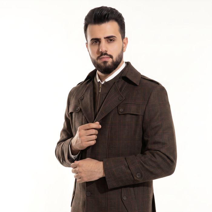 Double Breasted Tweed Jacket - Green Glen Plaid Checks