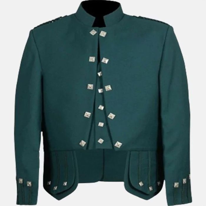 Highland Traditionel skotsk grøn militær trommeslager doublet
