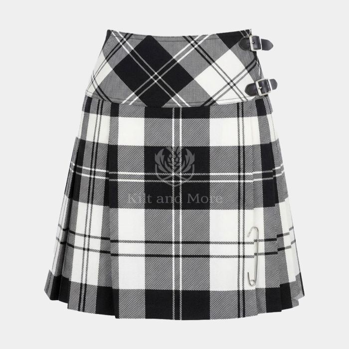 Erskine Black And White Tartan Skirt