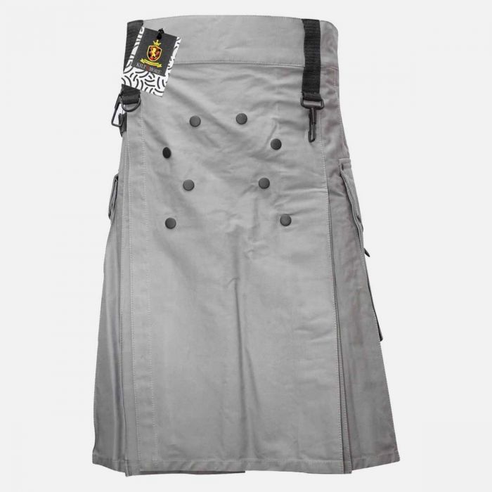 Men Fashion Grey Utility Kilt