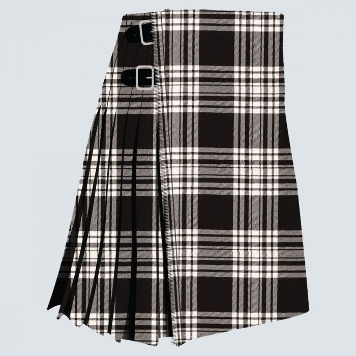 Menzies Black & White Modern Tartan Kilt