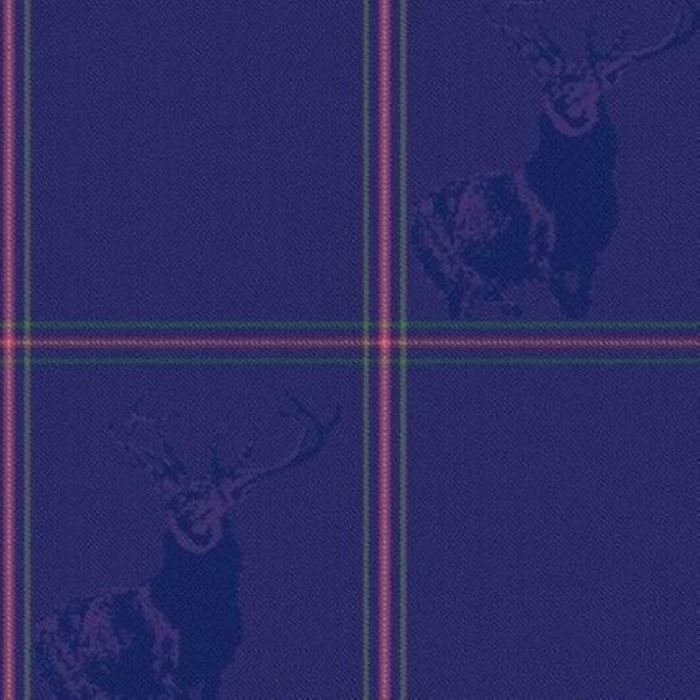 Monarch of Glen Stag Purple Tartan