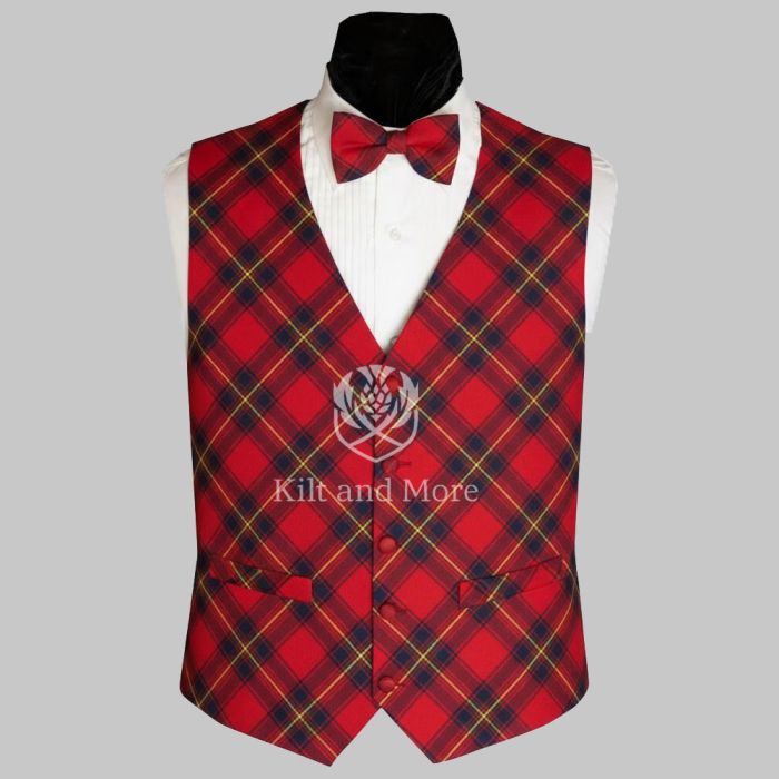 Oliver Modern Tartan Vest With Bow Tie