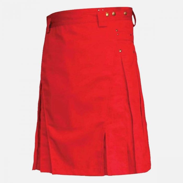 Red Color Latest Stylish Mens Utility Kilt