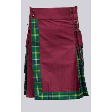 Burgundy New Style Hybrid Kilt