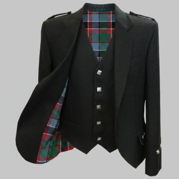 Argyll Kilt Jacket and Vest Lined with Soutar Tartan
