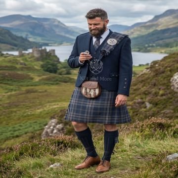 Arrran Navy Tweed Kilt Outfit