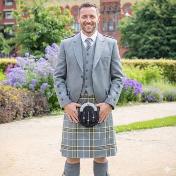 Beatson Tartan Light Grey Outfit
