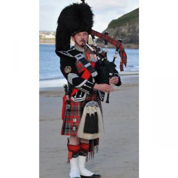 Black Military Piper Drummer Doublet Tunic Jackets