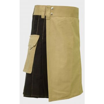 Black and Khaki Two Tonned Kilt