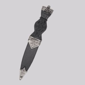 BLACK CHROME PIP TOP CELTIC DESIGN SGIAN DUBH