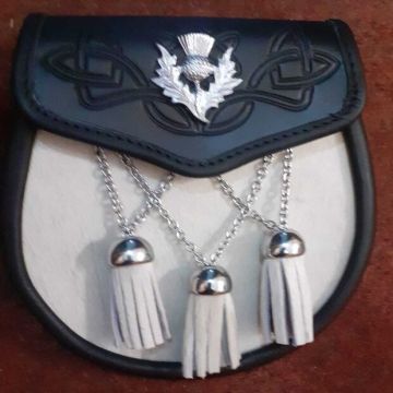 Black Leather Thistle Semi Dress Sporran