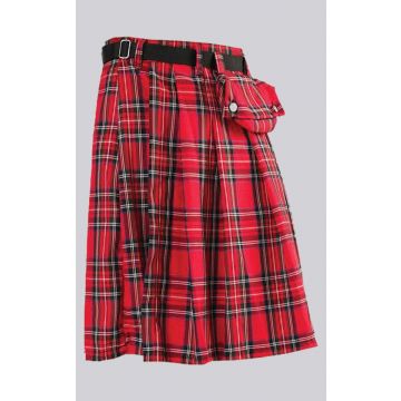 Black Pistol Kilt - Short Kilt Tartan Red