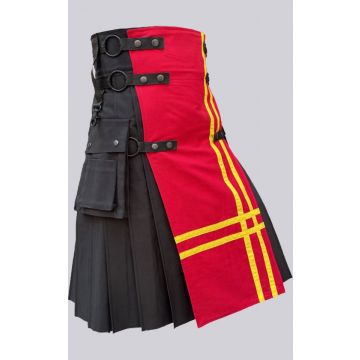 Black & Red Fashion Utility Kilt
