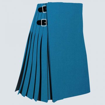 Blue Ancient Plain Colored Tartan Kilt