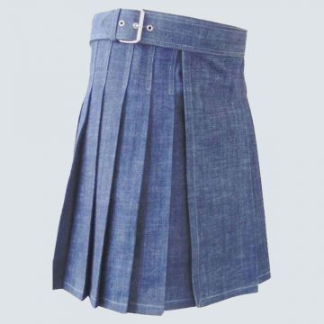 Blue Denim Kilt For Men
