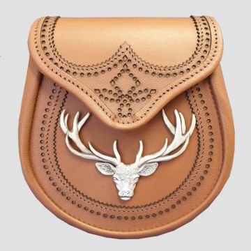 Brogued Tan Leather Sporran