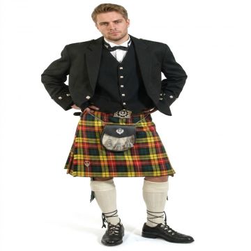Buchanan Tartan Argyll Jacket Kilt Outfit