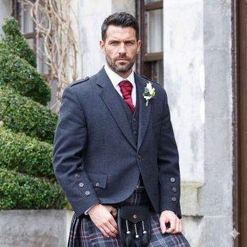 Charcoal Grey Arrochar Tweed Jacket & Waistcoat