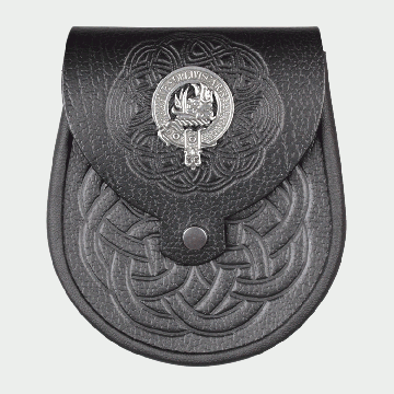 Clan Crest Celtic Embossed Leather Sporran