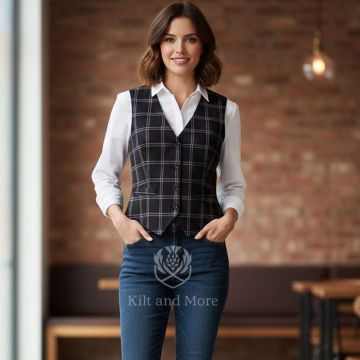 Dark Hebridean Purple Tartan Vest
