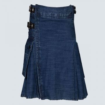 Dark Blue Denim Kilt