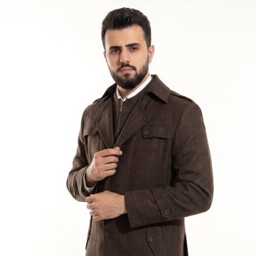 Double Breasted Tweed Jacket - Green Glen Plaid Checks