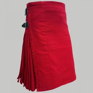Solid Red Modern Tartan Kilt