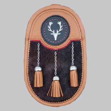 Dress Leather Sporran With Brown Seal Front