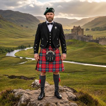 Ritchie tartan Kilt Outfit Package With Prince Charlie Jacket