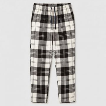 Hand Made Erskine Black And White Tartan Trews For Men