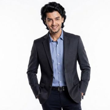 Exclusive Grey Tropical Poly Wool Blazer Jacket