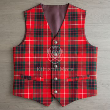 Fraser Red Modern Tartan Vest