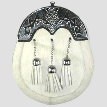 Full Dress Modren Thistle White Calfskin Sporran