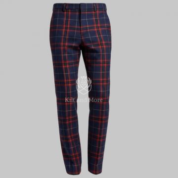 Hand Made  Gaelic Fire Tartan Trews For Men