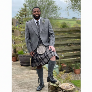 Grey Wedding Tartan Kilt Outfit