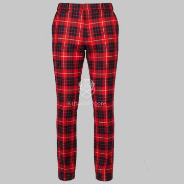 Hand Made  Hamilton Red  Tartan Trews For Men