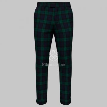 Hand Made  black Watch Tartan Trews For Men