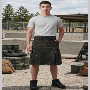 Tactical Men's Multicam Black Commando Kilt