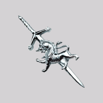 Highland Scottish Rampant Lion Kilt Pin Chrome Finish