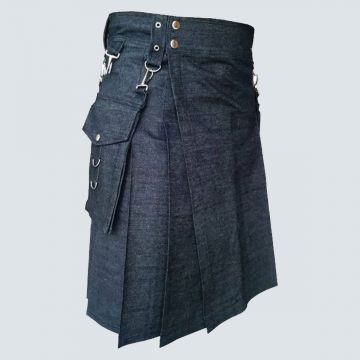 Indigo Blue Denim Kilt
