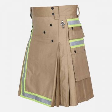 Khaki Firefighter Utility Kilt For Men