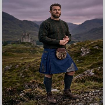 Modern Navy Blue Utility Kilt 