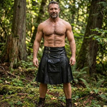 Black Leather Sport Kilt