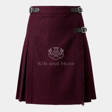 Marron Wool For Women Kilt